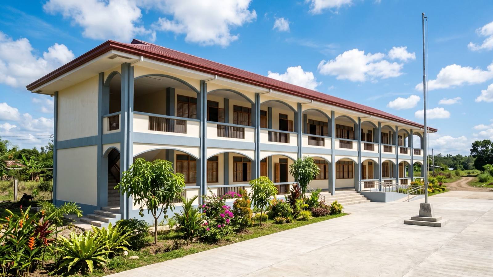 Concept image of a completed public elementary school building in Mindanao